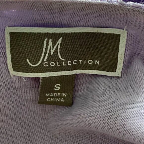 JM Collection Women's Blouse Lace Round Patterns Circular Ring Short Sleeves S - Picture 9 of 10